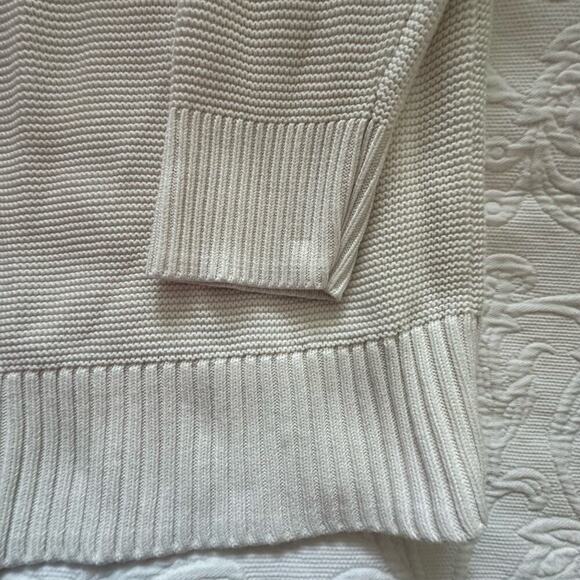 Everlane Women's white 100% Cotton chunky  Knit Ribbed Sweater Size Large - Picture 4 of 8